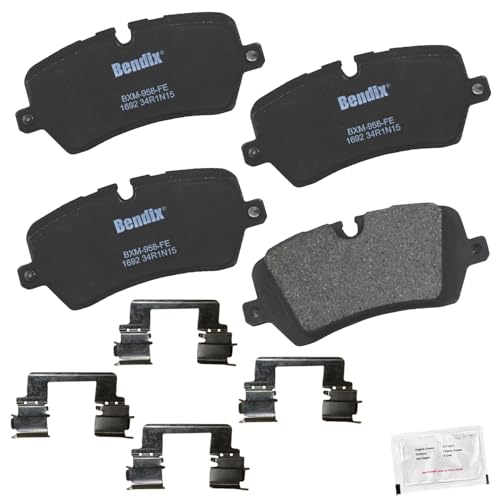 Image of Bendix Priority1 CFM1692 Semi-Metallic Rear Brake Pads for Select Models Land Rover Defender 90, 110, 130, Discovery, Range Rover, Sport