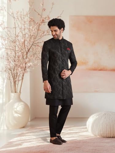 Image of KISAH Men Kurta Sherwani Trouser Set