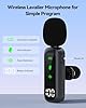 Wireless Lavalier Microphone, 2.4Ghz Clip-On Mic with Noise Reduction for iPhone Android Camera, 1 Transmitter & 2 Receivers, 50m Range, 5Hrs Battery for Recording, Vlogging, Live Stream #1