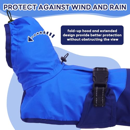 Chubasquero perro mediano abrigo impermeable poncho lluvia azul talla M 5