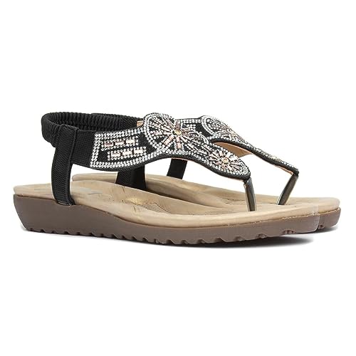 Lilley Savanna Womens Blue Toe Post Sandal - Image 8
