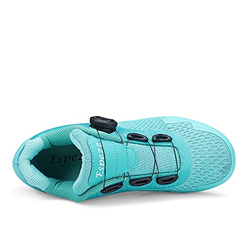 Espezz Womens Cycling Shoes Womens Road Bike Riding Shoes Indoor Cycling Shoes For Women, Compatible With Look Delta Cleats And Spd Cleats Lt.blue 6.5 #TOP3