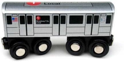 Munipals NYC Subway 1 Car Toy Train Wooden Railway Compatible by Munipals