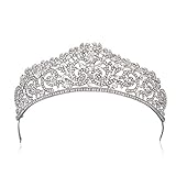 Princess Crown - Tiaras and Crowns for Girls Metal - Bridal Crowns for Wedding - Tiaras and Crowns for Little Girls Bulk, Wedding, Birthday, Party, Prom (Silver Crown)