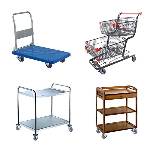 Dgq 4" Caster Wheels Heavy Duty Premium Commercial Grade Set Of 4 (2 Rigid, 2 Brakes) #TOP6