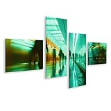 islandburner Bild auf Leinwand Geschäftsleute beleben den Korridor eines Geschäftszentrums auf KCCU-Wandbild Bürogebäude Lobby Business Center KCCU Wandbilder Bilder