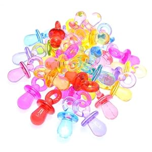 NOPKESV 50 Piezas Mini Ciuccio Deco Set,Juegos de Chupetes,Accesorios para Bebé,Decoraciones para Baby Shower,Fiestas de Cumpleaños,Decoración