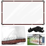 Lona Transparente PVC 2×3 m con Ojales y Cuerdas, Cubierta Translúcida para Exterior Ideal para Terrazas, Balcones, Muebles de Jardín e Invernaderos