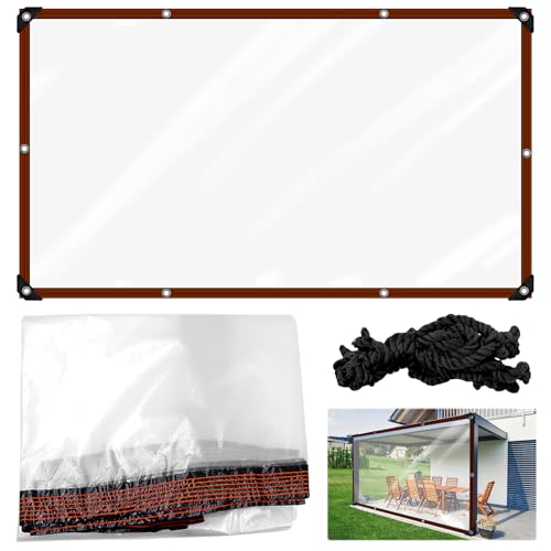 Uryxery Bâche Transparente avec Œillets 2 x 3 m pour Jardin, Balcon, Terrasse et Serre, Bâche de Protection Imperméable pour l’Extérieur en PVC