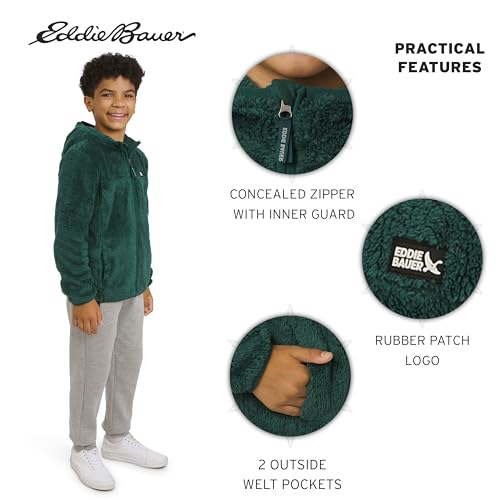 Image of Eddie Bauer Girls' Quest Plush High Pile Faux Sherpa Hooded Jacket