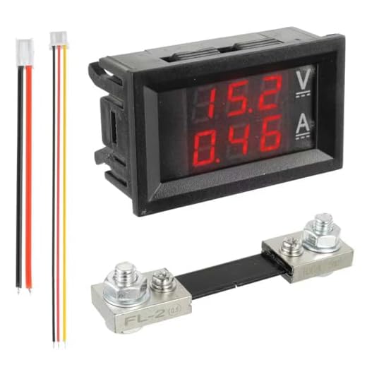JAMHER 100A DC 0-100V LED Digital Voltmeter Amperemeter mit Shunt, Roter Detektor Spannung Strommesser Panel Ampere Voltmeter für Multimeter Volt Amperemeter Panel