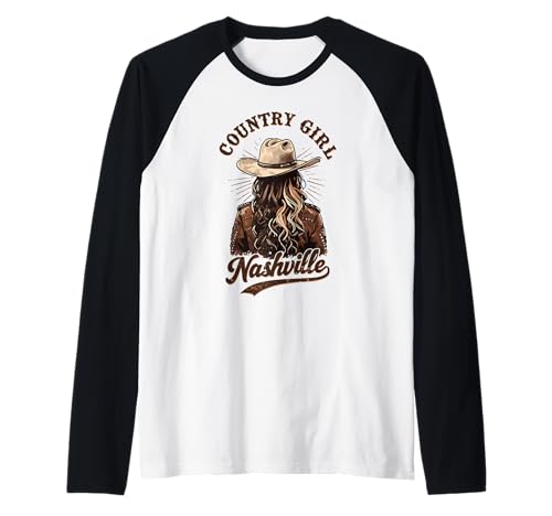 Nashville Country Music Vaca Chica Vacaciones Novia Despedida de soltera Camiseta Manga Raglan