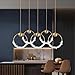 Scandinavian Bedroom Bedside Hanging Lamp Creative All Copper Crystal Dining Room Pendant Light Designer Modern Light Luxury Bar Chandelier LED Tri-color Harmonized Cafe Kitchen Lighting Fixture(Doubl