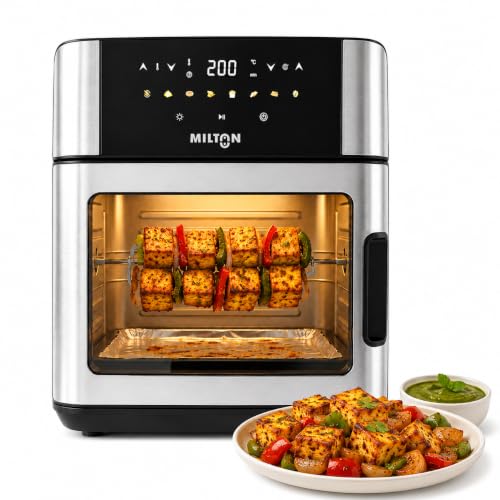 Image of Milton Digital Air Fryer Oven 16L|1800W|360 High Speed Air Circulation|12 Preset Menus|Air Fry,Bake,Grill,Roast & Reheat|Touch Control Panel|Large Capacity Rapid Digital Air Fryer|1Yr Warranty,