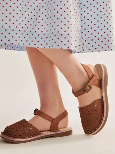Image of THEE BRON Toddler Girls Espadrilles Sandals Hollow Out Rustic Dress Shoes