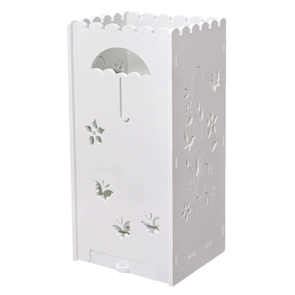 Porte-Parapluie Anti-Gouttes Blanc LUNEZY Rangement Sol Sec pour Entrée