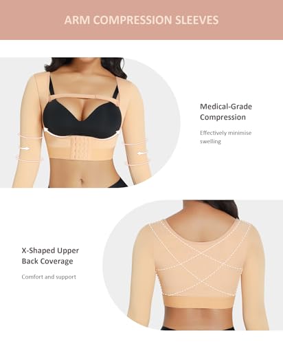 Image of FeelinGirl Upper Arm Shaper for Women Faja Post Surgery Slimming Compression Sleeves Arm Lipo Compression Garments