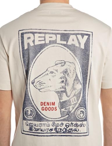 Replay Para Hombre. M3282.000.23608P Camiseta Vintage Beige (Xl), Casual, AlgodóN, Manga Corta - 6