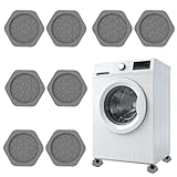 Vlecexs 8 Stück Waschmaschine Füße Pad Anti Vibrationspads Waschmaschinen Anti Rutsch Silikonmatten Geräuschreduzierung Vibrationdämpfung Stabil Leise Trockner Kühlschrank Tisch Sofa Grau