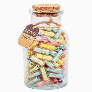 capsule letters message in a bottle/happy pills notes/cute stuff/love pills-Cute Gifts for Boyfriend/Girlfriend (100pcs)