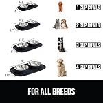 GORILLA GRIP Dog Bowl Set with Slip Resistant Silicone Feeding Mat, Food Grade 304 Stainless Steel Bowls, BPA Free, High Edge Spill Containment, Dishwasher Safe, Finger Notch Removal, 1 Cup, Black - Image 3