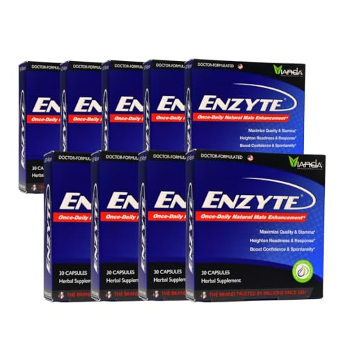 Enzyte® Natural Male Enhancement Bundle for Quality and Stamina with Asian Ginseng, Ginkgo Biloba, Grape Seed Extract, Horny Goat Weed - 9 Pack Bundle