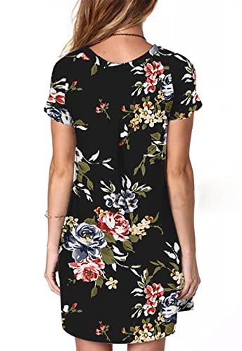 Image of Alaster Women's Casual Summer T Shirt Dress Loose Short Sleeve Tunic Dress with Pocket for Women