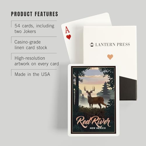 Lantern Press Red River, New Mexico, 52 cartas poker miniatura 3