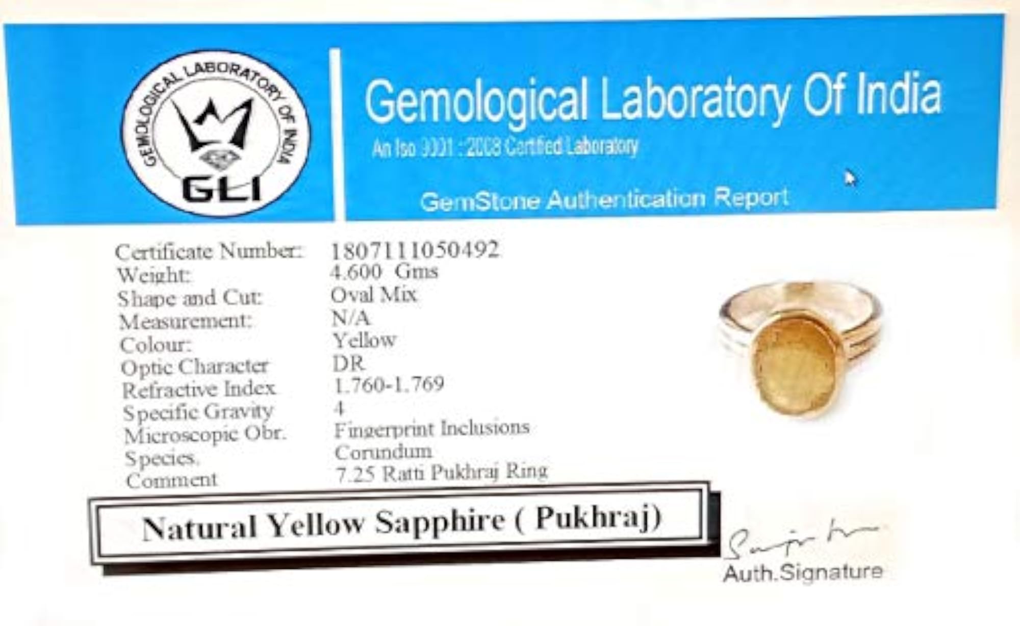 Certified Natural Yellow Citrine Panchdhatu Ring for Astrology