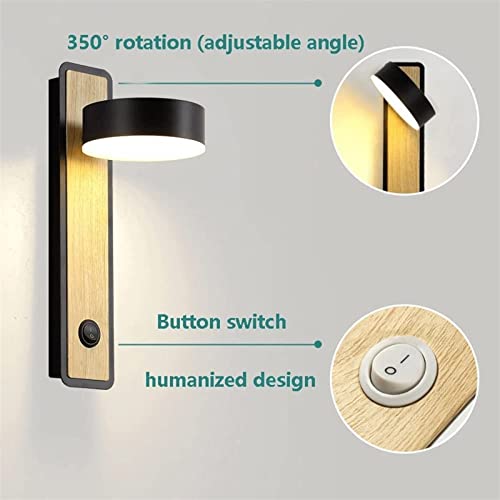 Luz lectura cabecera para evitar fatiga ocular con aplique LED de madera 4