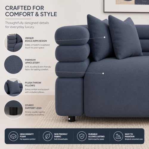 Image of Modern Designer Furniture Collection | Premium Upholstered Lounge Seating with Sculptural Contemporary Design | High-Density Foam Cushions & Solid Wood Frame | Minimalist Home & Living (Dark Grey)