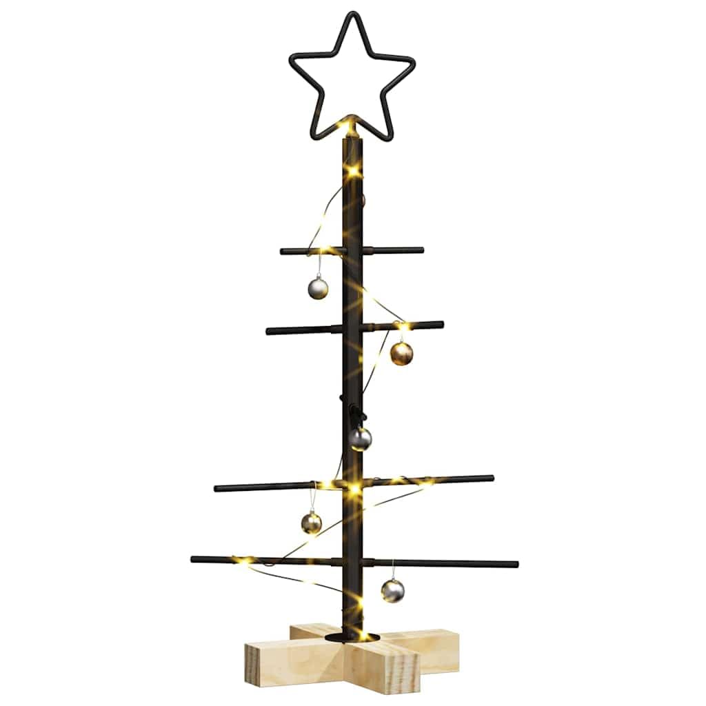 Vidaxl Black Metal Christmas Tree 59.5 Cm Powder-Coated Steel, Urban Living Room, Minimalist Steel Christmas Tree, Modern Seasonal Decor, Sleek Holiday Home Accent, Festive Centerpiece
