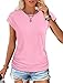 Shirts for Women Dressy Casual Work Tops Ruched Cap Sleeve Summer Trendy Clothes Mothers Day for Mom Pink S