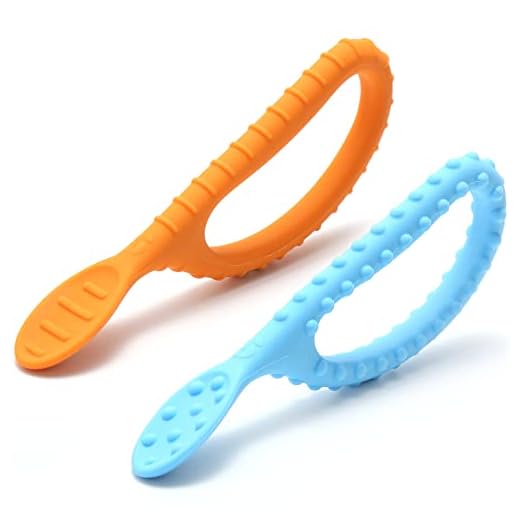 Special Supplies Duo Spoon Loops Oral Motor Therapy Tools, 2 Pack, Textured Stimulation and Sensory Input Treatment for Babies, Toddlers or Kids, BPA Free Silicone with Flexible, Easy Handle