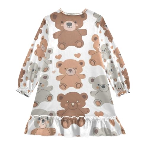 Nightgowns Sleepwear Lightweight Nightdress Soft Pajamas Dress Cute Teddy Bears for 3-10 Years2
