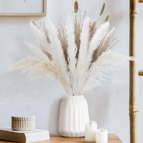 White Natural Pampas Grass Dried Flores Decorativas miniatura 1