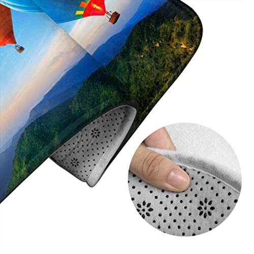 DIRYKILP Badematte + Konturmatte + Toilettendeckelbezug, Heißluftballon 3 Stück Badematte Set, mit rutschfester Klebeunterseite – Bild 6