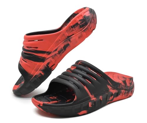 Image of GPOS Mens Sport Recovery Sandals Plantar Fasciitis Thick Cushion Slides Sandals Lightweight Comfort Orthotic Slippers