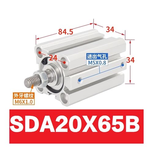 Cylindre mince SDA20X65B vérin compact à air comprimé type B - 3