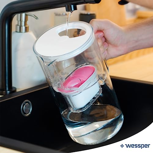 Wessper Wasserfilter für Wasserkanne, Magnesium-Wasserfilterpatrone, Aktivkohlefilter, Kompatibel mit Philips, Aquaphor PearlCo Kanne - Packung mit 6 Stück.