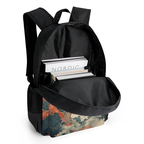Mochila escolar de dragón para niños de primaria y secundaria de nylon grande 5