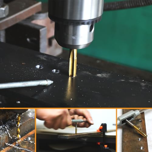 Image of 1 /2 inch-28 UNEF Tap and 15 /32 inch Drill Bit Kit, M2 HSS Drill and Tap Set, Combination of Drill and Tap Kit for Metal
