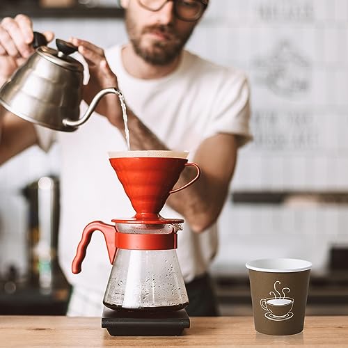 TV TOPVALUE 600 Pack 4 oz Paper Cups, Small Disposable Coffee Cups, Paper Espresso Cups, Hot/Cold Drinking Cups for Party, Picnic, Travel and Events