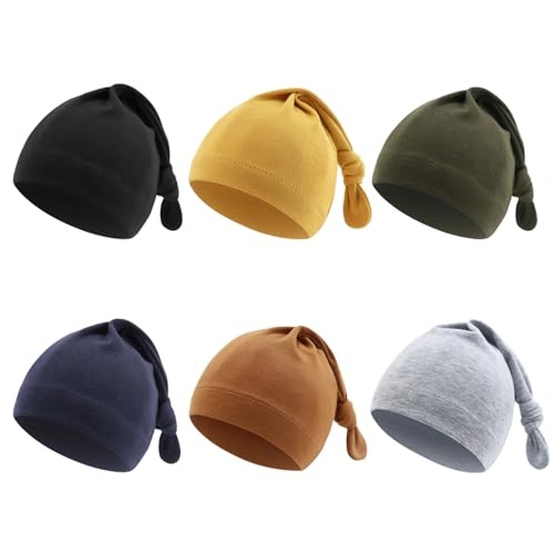 Wxllzlife Baby Newborn Hats Set Top-Knot Beanie Soft Stretchable Cap