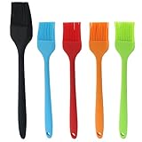 Waziaqoc Backpinsel aus Silikon, 5 Farben, hitzebeständig, zum Backen...