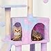 MIAO PAW Rainbow Cute Cat Tree for Indoor Cat Tower with Scratching Post Modern Activity House Hammock Hanging Ball Condo with Board