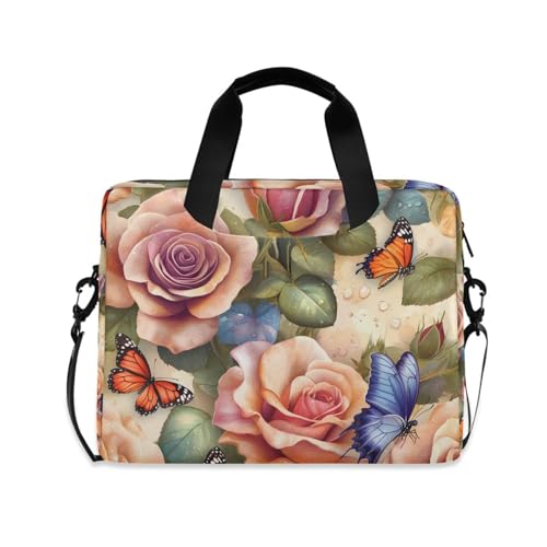 Maletín para portátil con diseño mariposa rosa, 13-15.6 pulgadas miniatura 1
