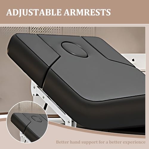 Larnavo Massage Table-Electric Massage Table with Black Double Column Luxury Design, Beauty Bed Includes Multi-Directional Adjustment, Hardware Rack (Black) - Image 4