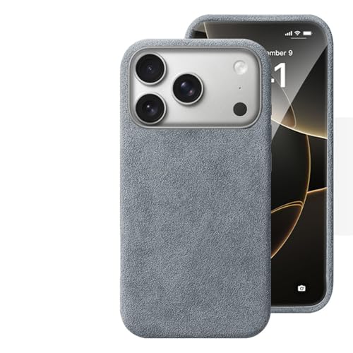 Étui magnétique pour iPhone 17 Pro Max coque daim léger antichoc gris
