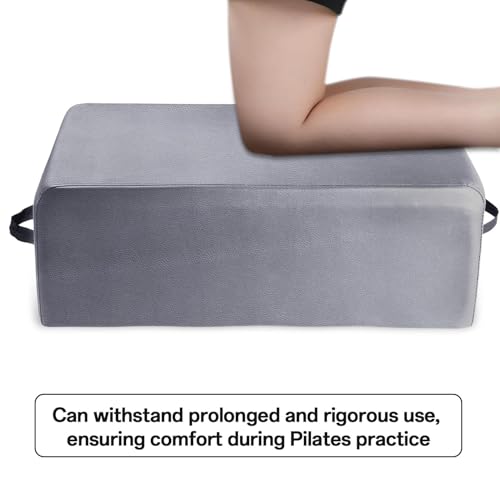 Pilates Sitting Box 25.2 x 15.7 x 9.5 Inch Pilates Equipment Pilates Accessories Pilates Box for Reformer Body Stamina Stretching Balance Exercise Workout(Gray)